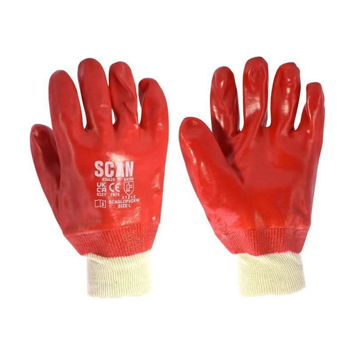 Scan PVC Knitwrist Gloves - L (Size 9)