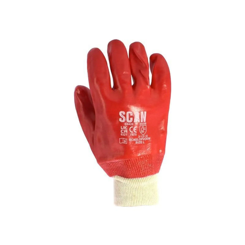 Scan PVC Knitwrist Gloves - L (Size 9)