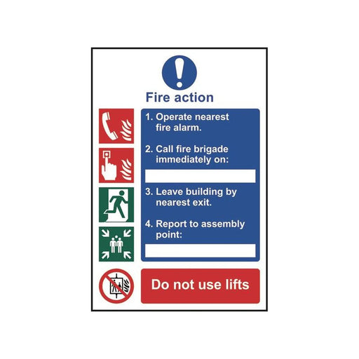 Scan Fire Action Procedure, Style 1 - PVC Sign 200 x 300mm