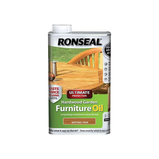 Ronseal Ultimate Protection Hardwood Garden Furniture Oil Natural Teak 1 litre