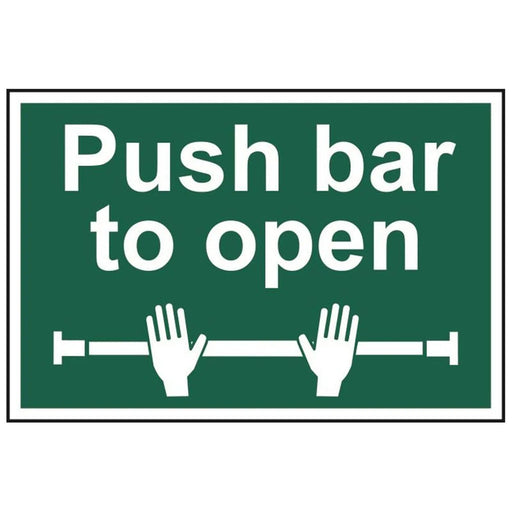 Scan Push Bar To Open - PVC Sign 300 x 200mm