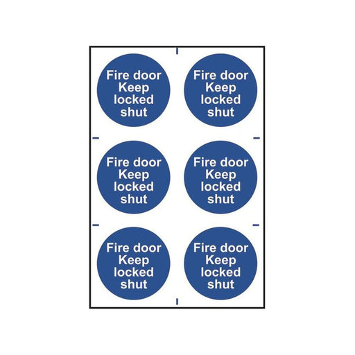 Scan Fire Door Keep Locked Shut - 6 PVC Signs 100 x 100mm