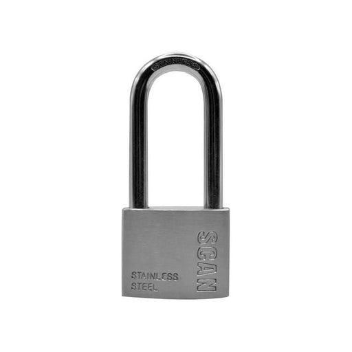 Scan Stainless Steel Padlock 50mm Long Shackle