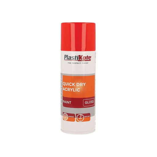 Plastikote Trade Quick Dry Acrylic Spray Paint Gloss Red 400ml