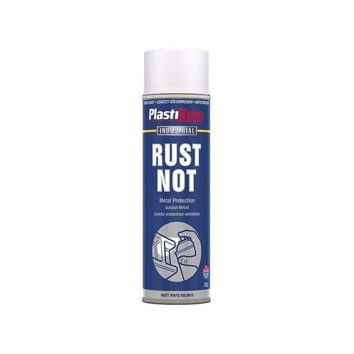 Plastikote Rust Not Spray Matt White 500ml