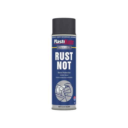 Plastikote Rust Not Spray Matt Black 500ml