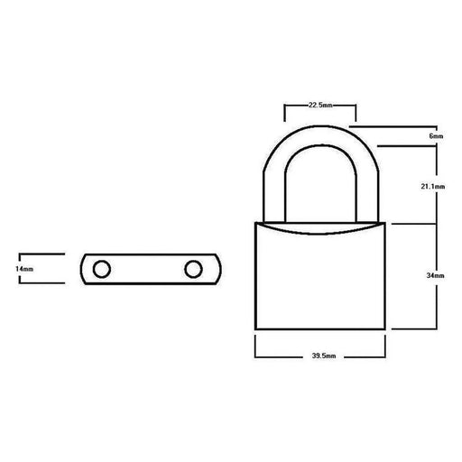 Squire LN4T Lion Brass Padlocks 5-Pin 40mm Twin Pack (2 x LN4KA)