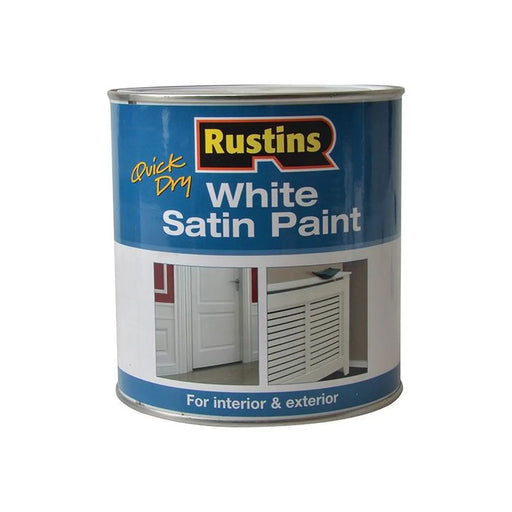 Rustins Quick Dry White Satin Paint 1 Litre