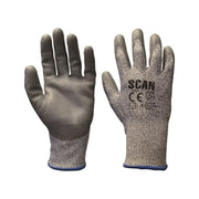 Scan Grey PU Coated Cut 5 Gloves - L (Size 9)