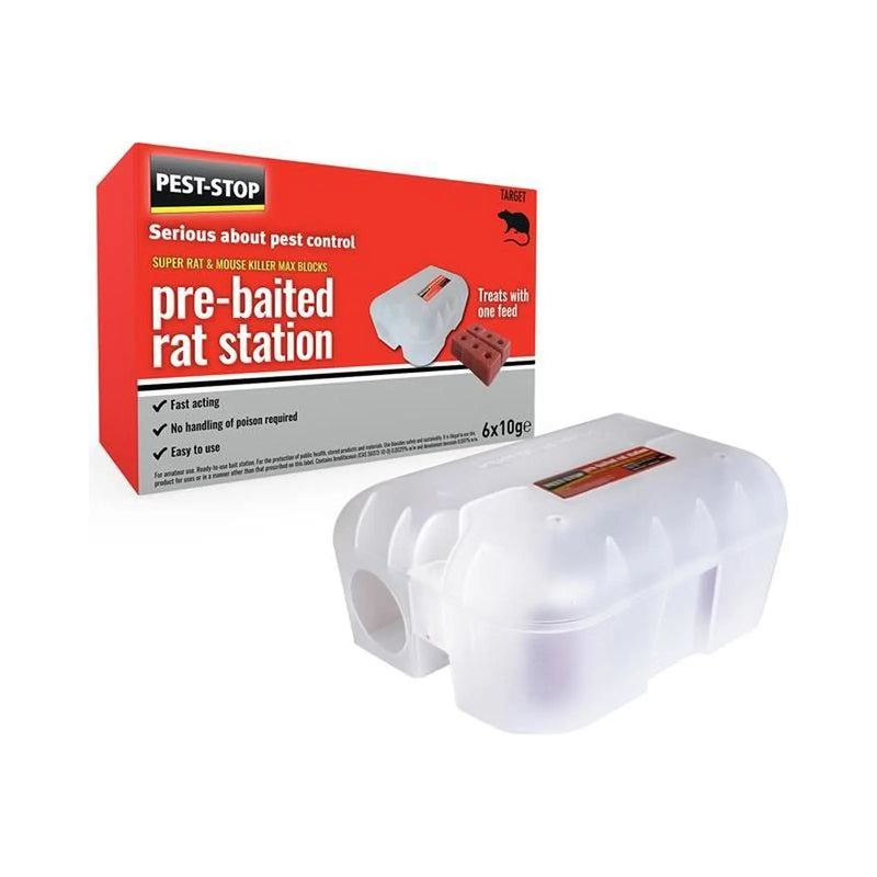 Pest-Stop (Pelsis Group) Super Rat & Mouse Killer Wax Block Pre-Baited Station