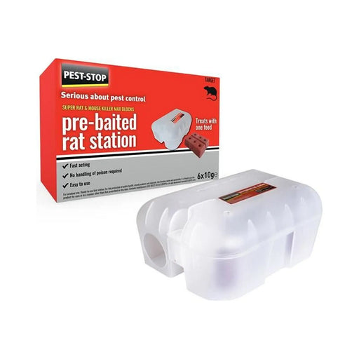 Pest-Stop (Pelsis Group) Super Rat & Mouse Killer Wax Block Pre-Baited Station