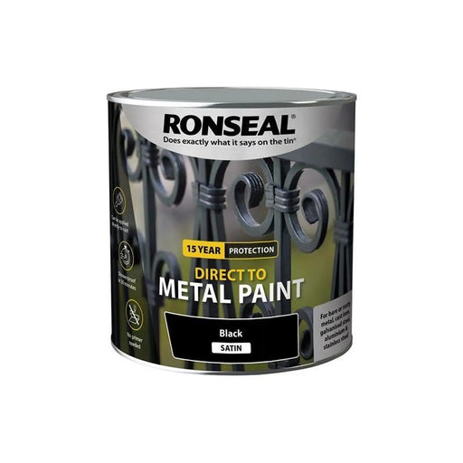 Ronseal Direct to Metal Paint Black Satin 2.5 litre