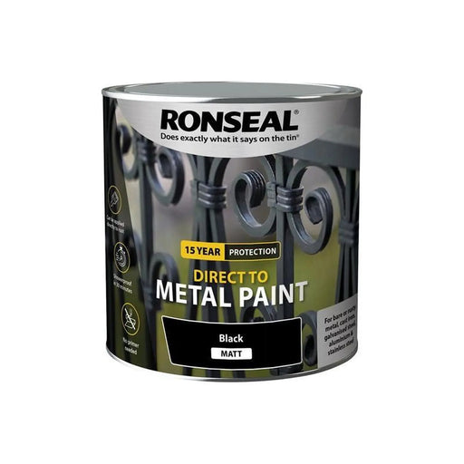 Ronseal Direct to Metal Paint Black Matt 2.5 litre