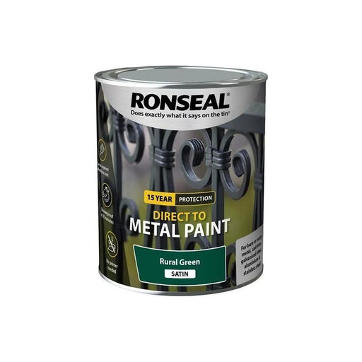 Ronseal Direct to Metal Paint Rural Green Satin 750ml