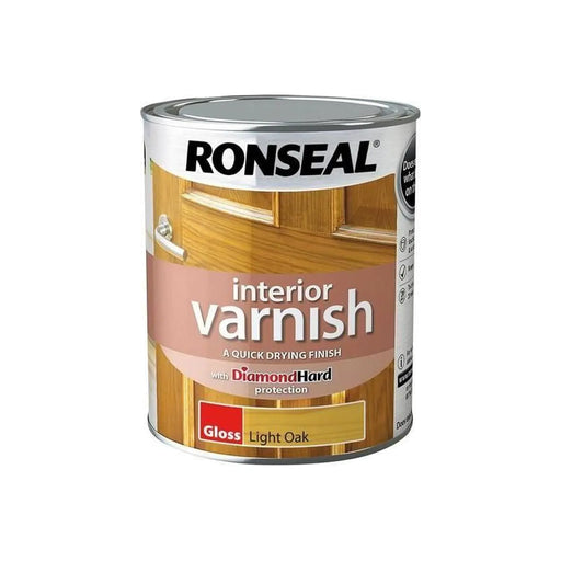 Ronseal Interior Varnish Quick Dry Gloss Light Oak Gloss 750ml
