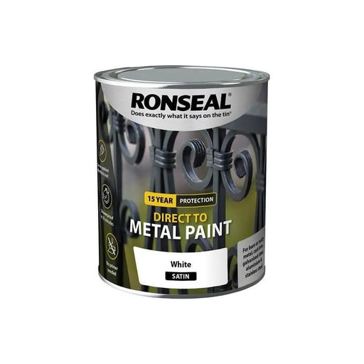 Ronseal Direct to Metal Paint White Satin 750ml