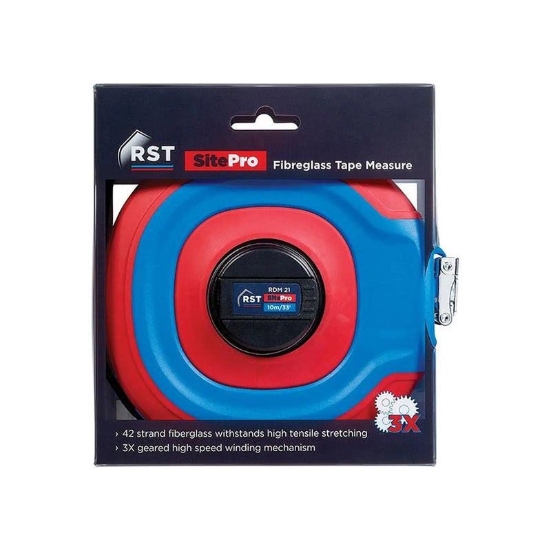 R.S.T. SitePro Fibreglass Tape 10m/33ft (Width 13mm)