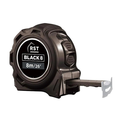 R.S.T. Black Tape Measure 8m/26ft (Width 25mm)