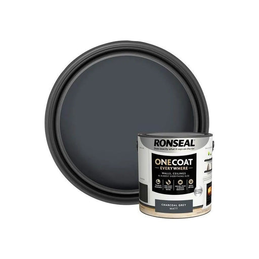 Ronseal One Coat Everywhere Interior Paint Charcoal Grey Matt 2.5 litre