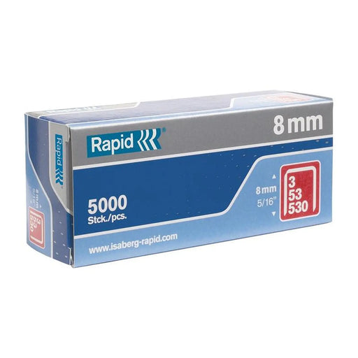 Rapid 53/8B 8mm Galvanised Staples (Box 5000)