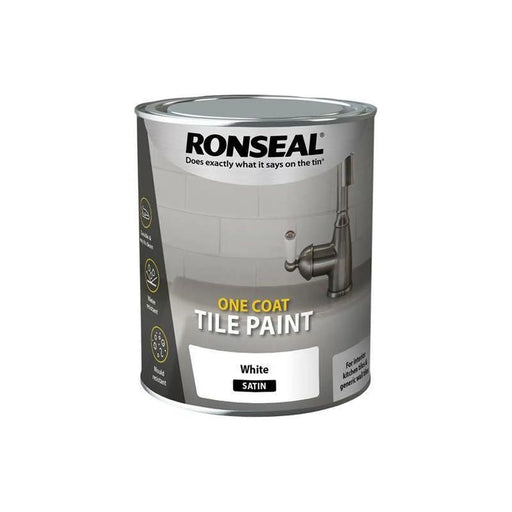 Ronseal One Coat Tile Paint White Satin 750ml