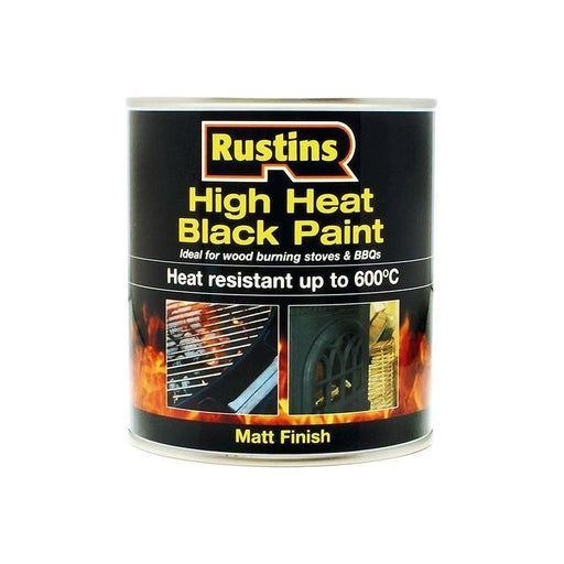 Rustins High Heat Paint 600°C Black 250ml