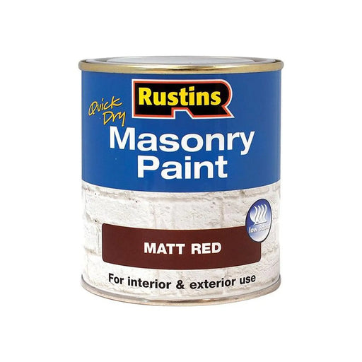 Rustins Quick Dry Masonry Paint Matt Red 500ml