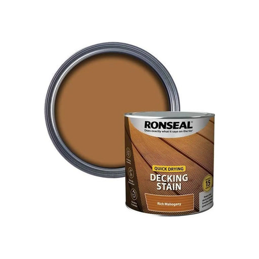 Ronseal Quick Drying Decking Stain Rich Mahogany 2.5 litre