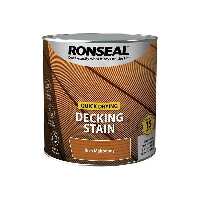 Ronseal Quick Drying Decking Stain Rich Mahogany 2.5 litre