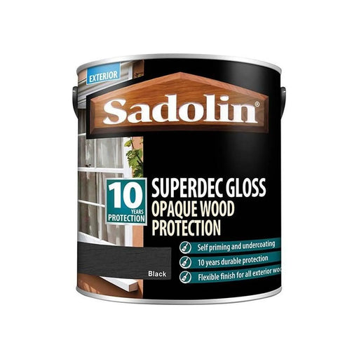 Sadolin Superdec Opaque Wood Protection Black Gloss 2.5 litre