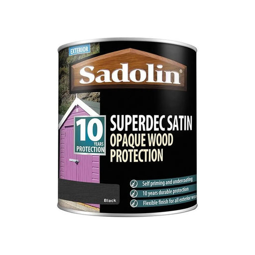 Sadolin Superdec Opaque Wood Protection Black Satin 1 litre