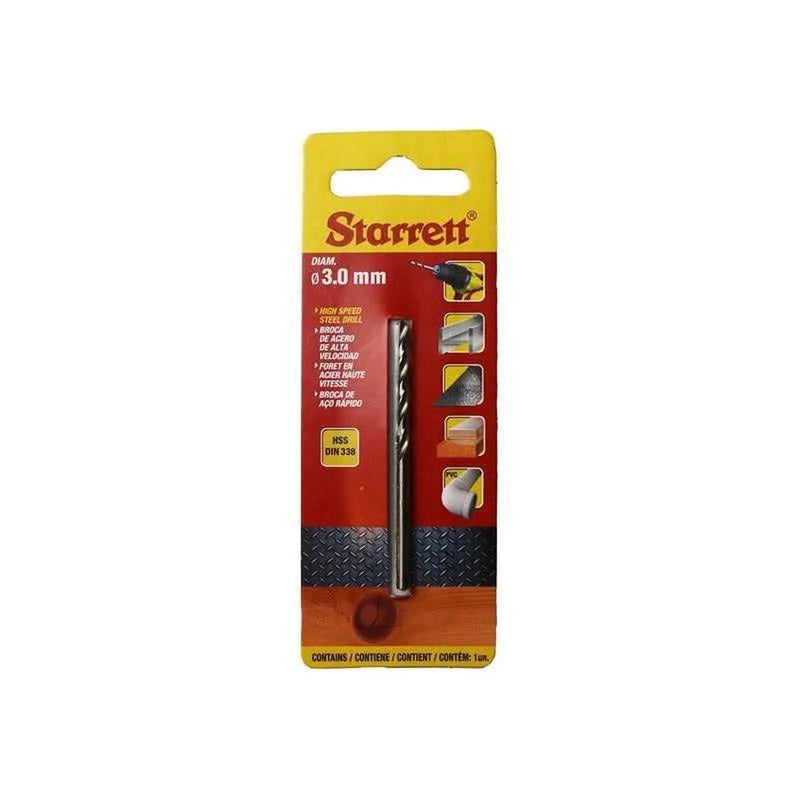Starrett HSS Split Point Drill Bit 3.0 x 61mm