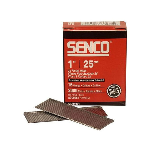 Senco Straight Brad Nails Galvanised 16G x 25mm (Pack 2000)