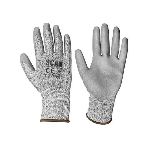 Scan Grey PU Coated Cut 3 Gloves - XL (Size 10)