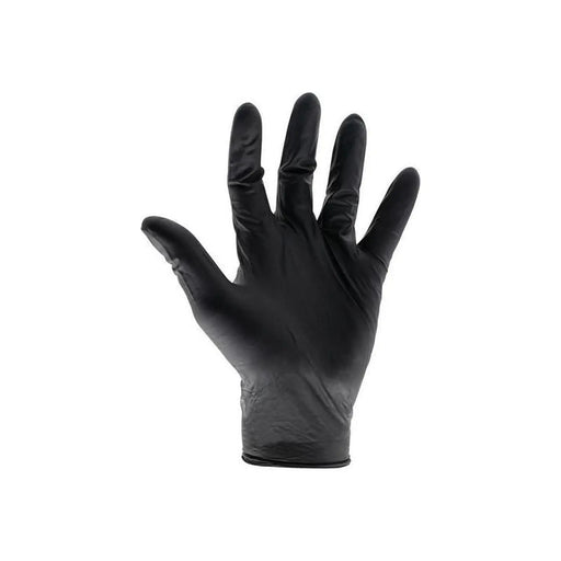 Scan Black Heavy-Duty Nitrile Disposable Gloves Large Size 8 (Box of 100)