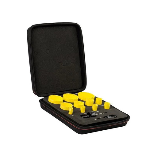 Starrett KFC11021 Fast Cut Bi-Metal Deluxe Electrician's Holesaw Kit, 13 Piece