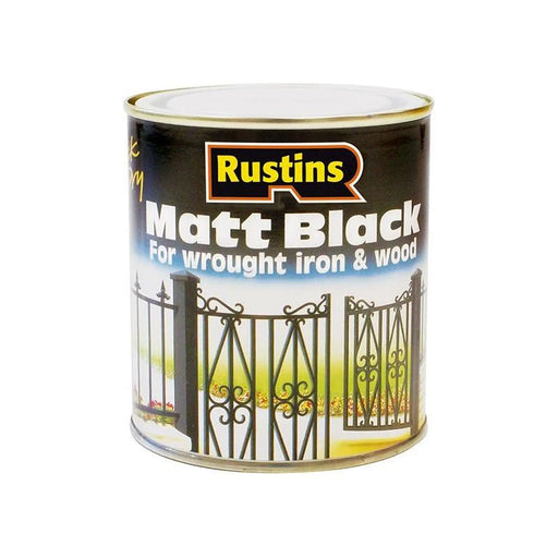 Rustins Matt Black Paint Quick Drying 1 Litre