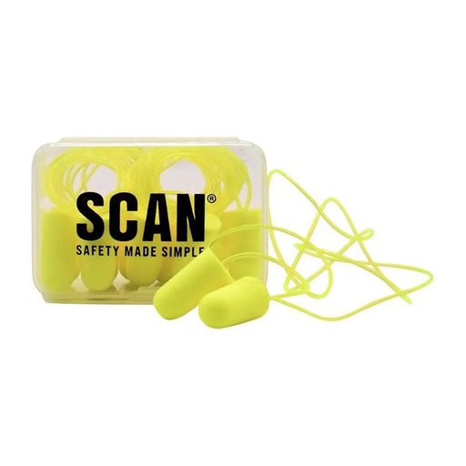 Scan Foam Earplugs & Cord (6 Pairs)