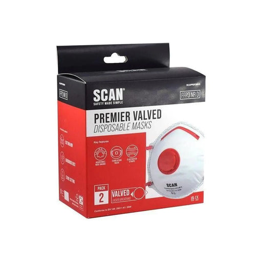 Scan Moulded Disposable Valved Masks FFP3 (Pack 2)