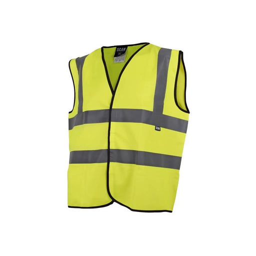 Scan Hi-Vis Waistcoat Yellow - XL (48in) (Pack of 80)