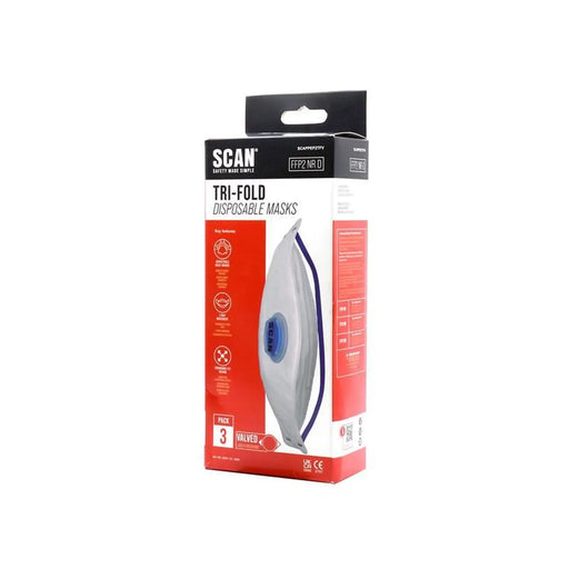 Scan Tri Fold Valved Disposable Mask FFP2 (Pack 3)