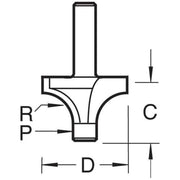 Trend 7E/5X1/4TC - Pin guided round over cutter
