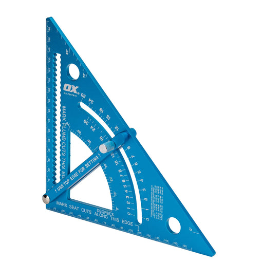 OX Tools OX Pro Adjustable Aluminium Rafter Square – 180mm