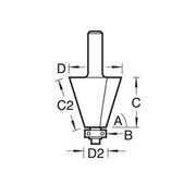Trend C138BX1/4TC - Self guided chamfer 67.5 degrees x 22.2mm cut