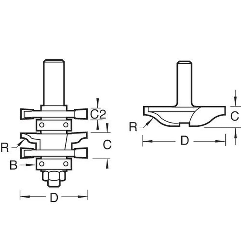 Trend CR/PDS1X1/2TC - Panel door set ogee