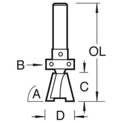 Trend C162X1/4TC - Dovetail 12.7mm diameter x 104 degrees guided