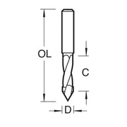Trend 64/05X1/4TC - Through hole drill 5mm dia x 37mm flute