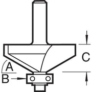 Trend C138X1/4TC - Self guided chamfer 60 degrees x 12.7mm cut