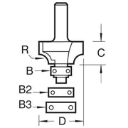 Trend 40/13X1/4TC - Bearing guided ovolo cutter 6.3mm radius