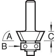 Trend C119X1/4TC - Self guided bevel trim angle=65 degrees